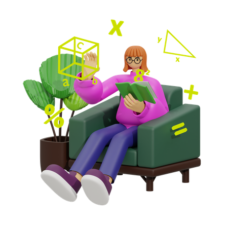 Math Learning  3D Illustration