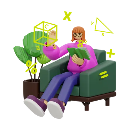 Math Learning  3D Illustration