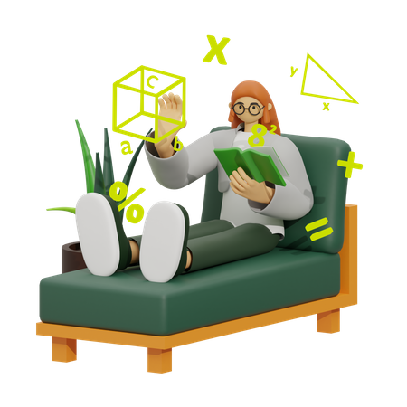 Math learning  3D Illustration