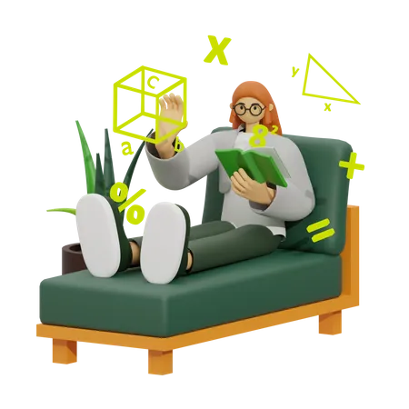 Math learning  3D Illustration