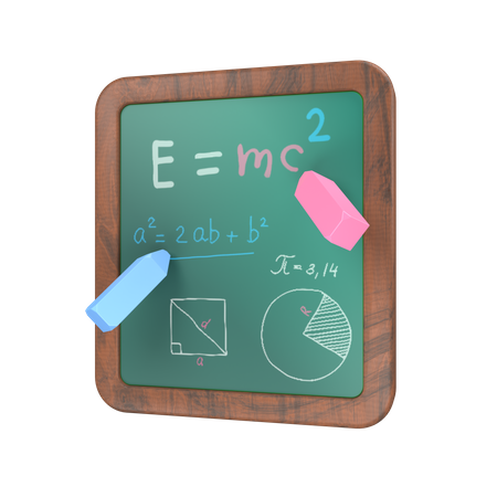 Math Lesson Chalkboard  3D Icon