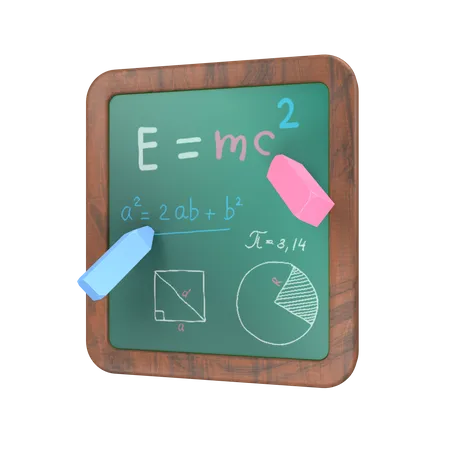Math Lesson Chalkboard  3D Icon