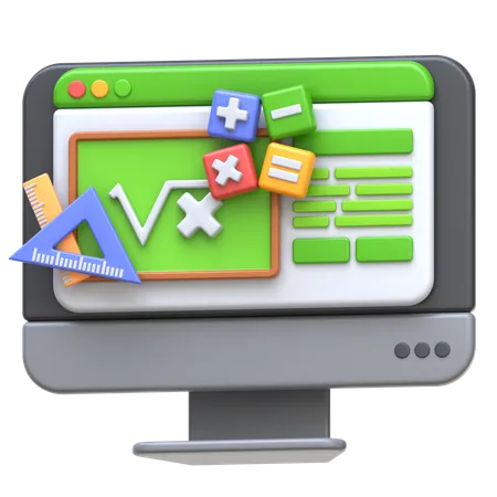 Math Online Course  3D Icon