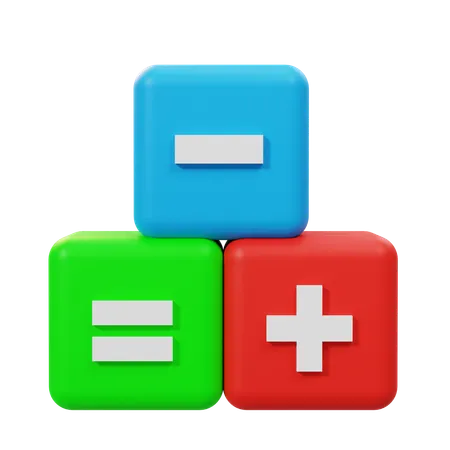 Math Operation Cube  3D Icon