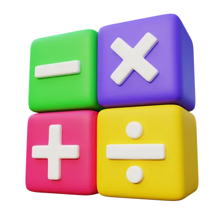 Math Operation Cube 3D Icon