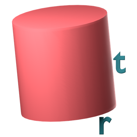 Mathematics Cylinder  3D Icon