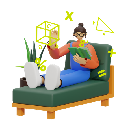 Mathematics Learning Experience  3D Illustration