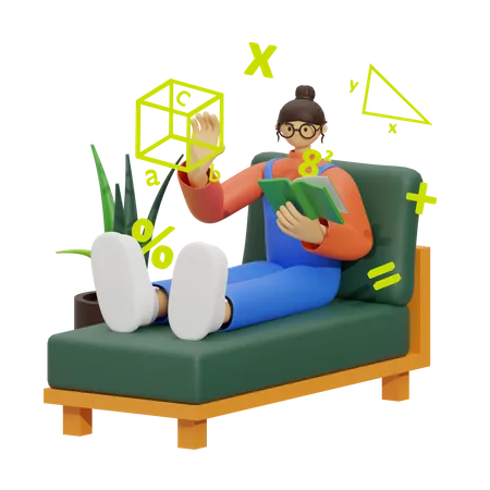 Mathematics Learning Experience  3D Illustration