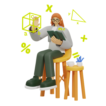 Mathematics Learning Experience  3D Illustration