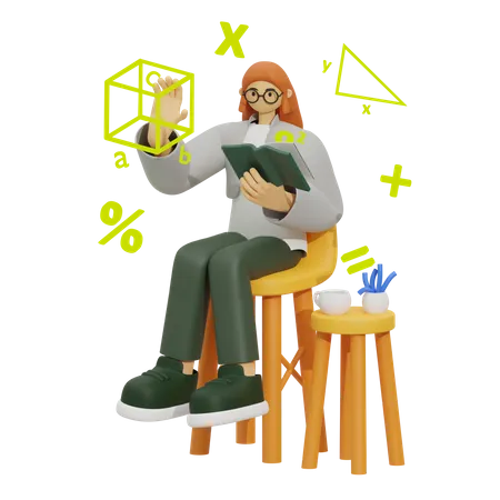 Mathematics Learning Experience  3D Illustration