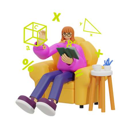 Mathematics Learning Experience  3D Illustration