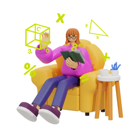 Mathematics Learning Experience  3D Illustration