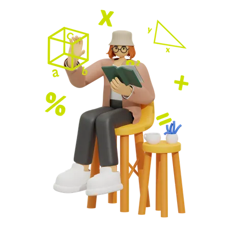 Mathematik lernen  3D Illustration