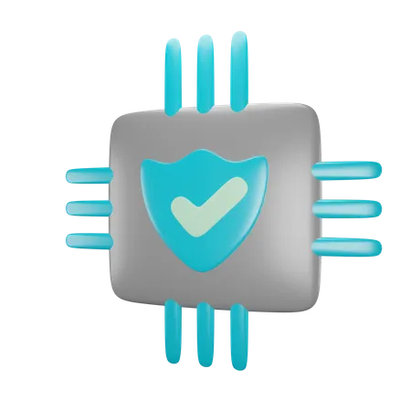 Security For Internet Chips 3D Icon