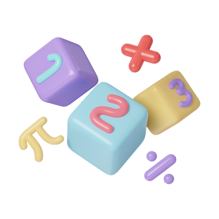 Maths Cube  3D Icon
