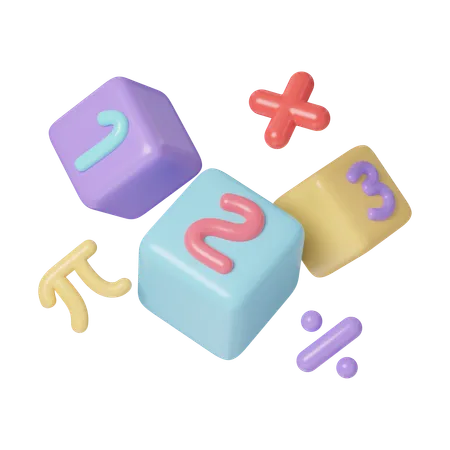 Maths Cube  3D Icon