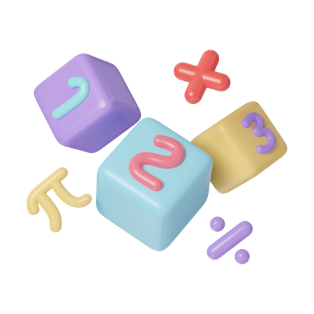 Maths Cube  3D Icon