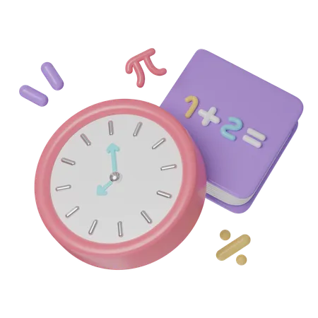 Time Management And Mathematics Education 3 D Icons Back To School 3 D Rendering Illustration 3D Icon