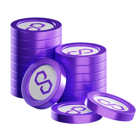 Matic Coin Stacks  3D Icon