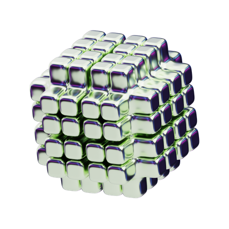 Matrice de blocs superposés abstraits chromatiques  3D Icon