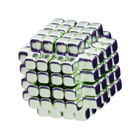 Matrice de blocs superposés abstraits chromatiques  3D Icon