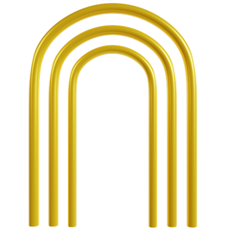 Matriz de arco simétrico dourado  3D Icon