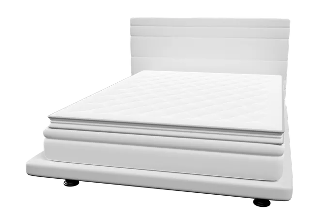White Topper And Mattress For Comfort Sleep 3D Icon