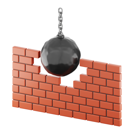 Mauer einreißen  3D Icon