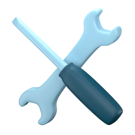 Gabelschlüssel-Schraubendreher  3D Icon