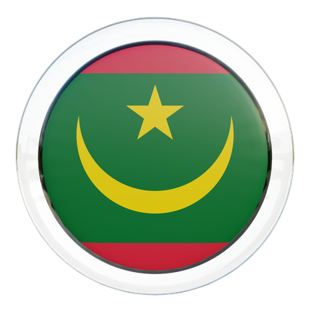 Mauretanien Runde Flagge  3D Icon