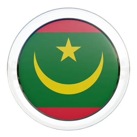 Mauretanien Runde Flagge  3D Icon