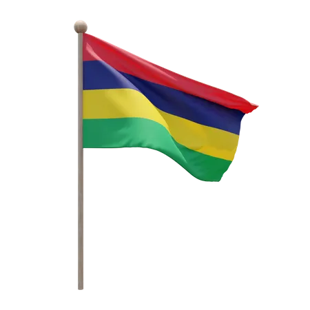 Mât de drapeau de l'île Maurice  3D Flag