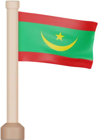 Mauritania Flag 3D Icon