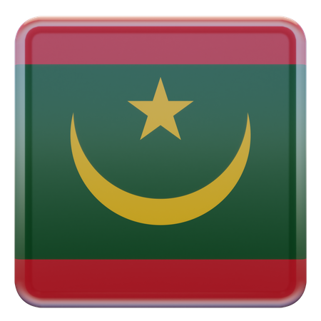 Mauritania Square Flag 3D Icon
