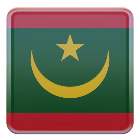 Mauritania Square Flag  3D Icon