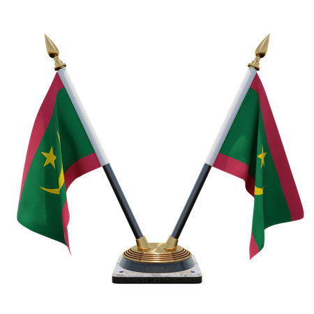 Suporte de bandeira de mesa dupla mauritânia  3D Flag