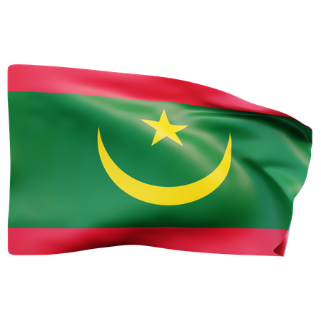 Drapeau de la Mauritanie  3D Icon