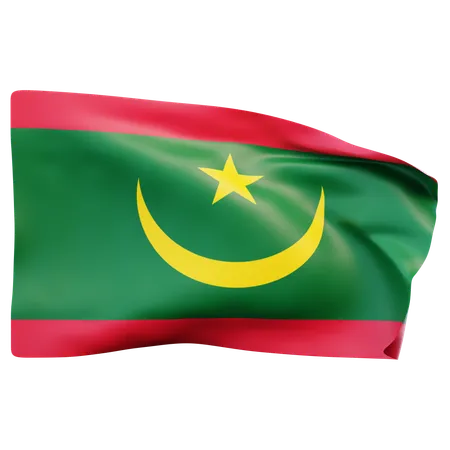 Drapeau de la Mauritanie  3D Icon