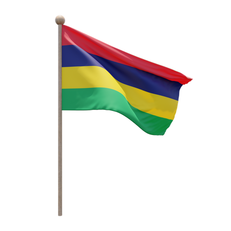 Mauritius-Flaggenmast  3D Flag