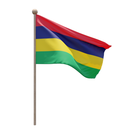 Mauritius fahnenmast  3D Icon