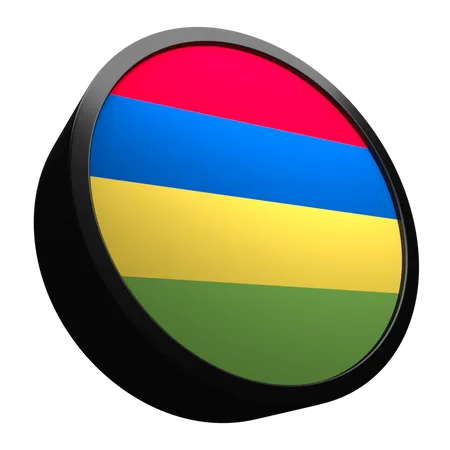 Mauritius Flag Icon With 3 D 3D Flag