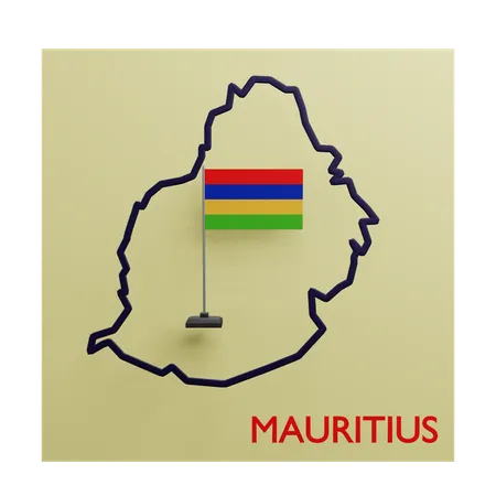 Mauritius map  3D Icon