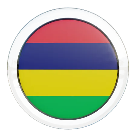Mauritius Round Flag 3D Icon