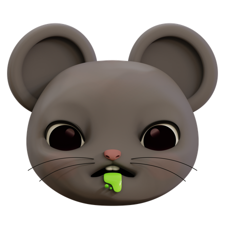 Maus erbricht Emoji  3D Icon