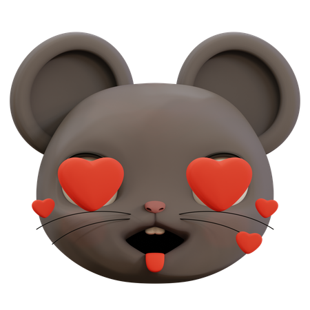 Maus Liebe Emoji  3D Icon