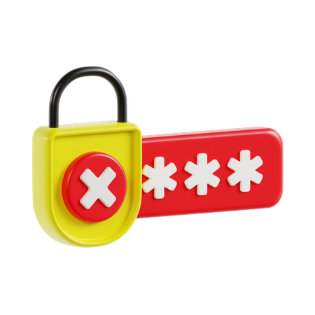 Mauvais mot de passe  3D Icon