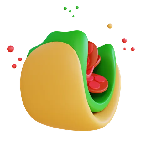 Maxican Taco  3D Icon