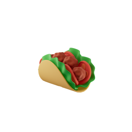 Maxican Tacos  3D Icon