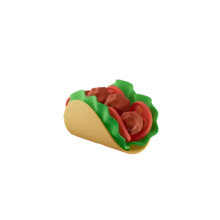 Maxican Tacos  3D Icon