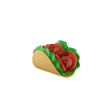 Maxican Tacos 3D Icon